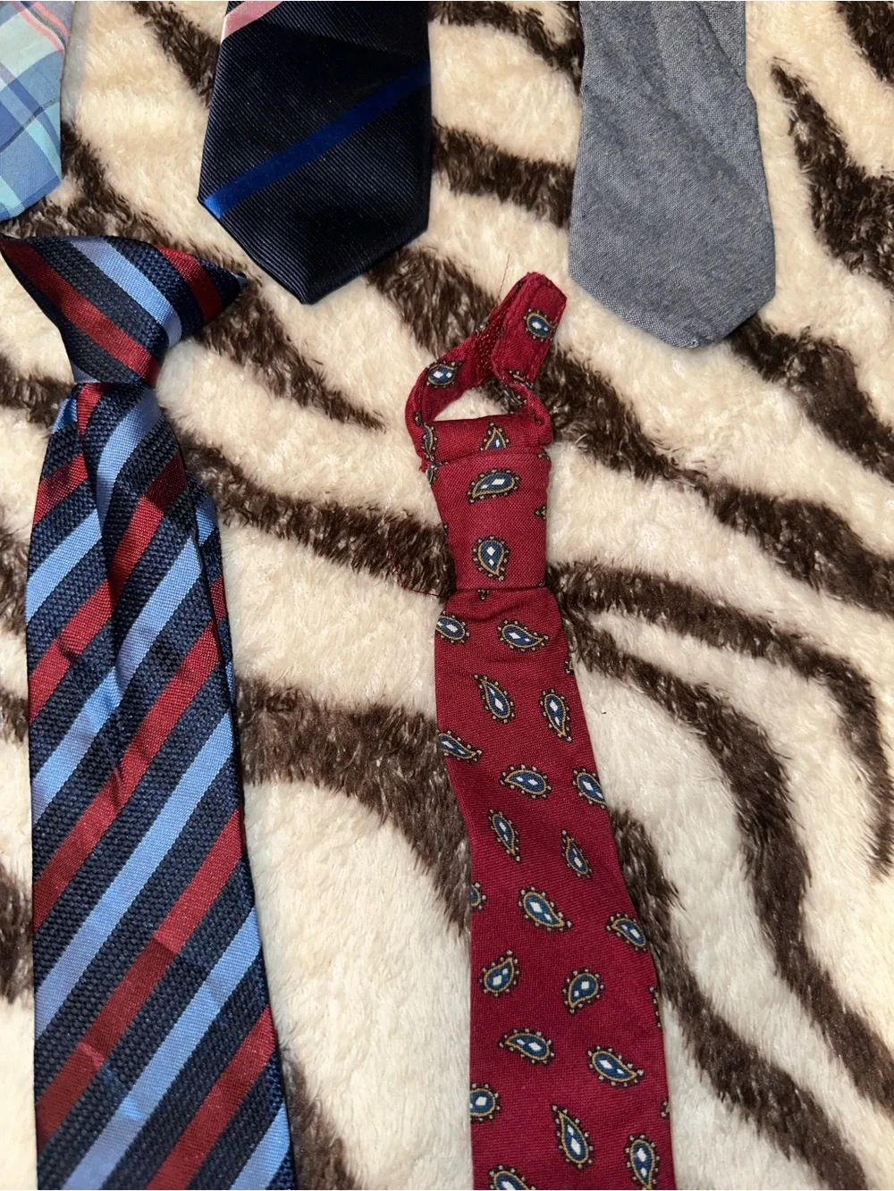 Little Boys Assorted Blue and Red Neck Ties